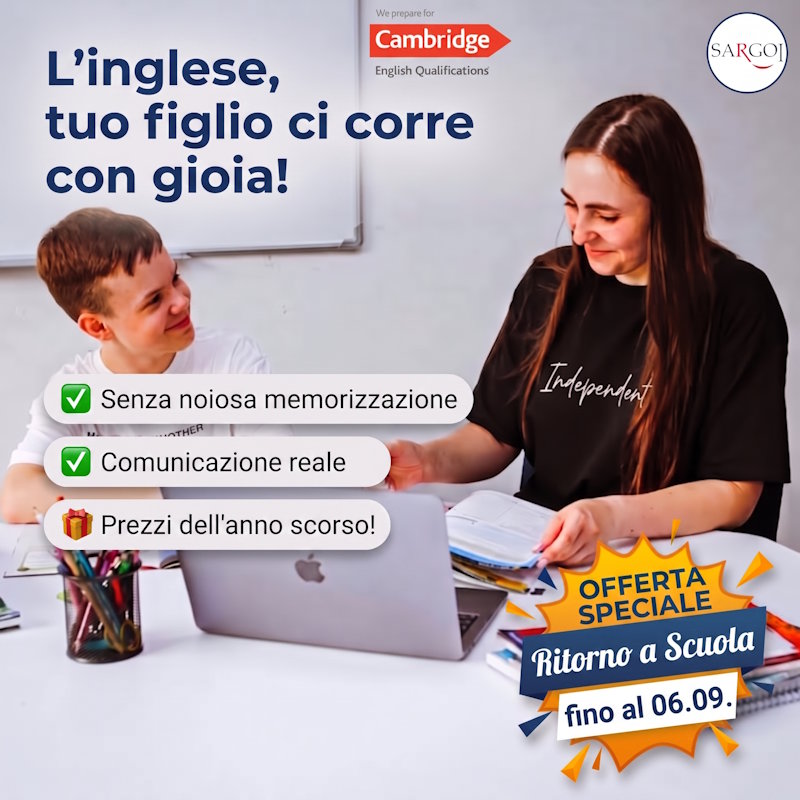 Un nuovo anno accademico con SARGOI: Il tuo inizio perfetto nel mondo dell'inglese fluente a prezzi bloccati